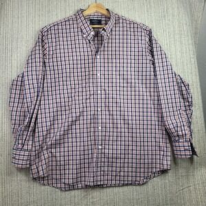 Charles Tyrwhitt Shirt Mens 2XL Blue Red Plaid Button Down‎ Non Iron Classic Fit